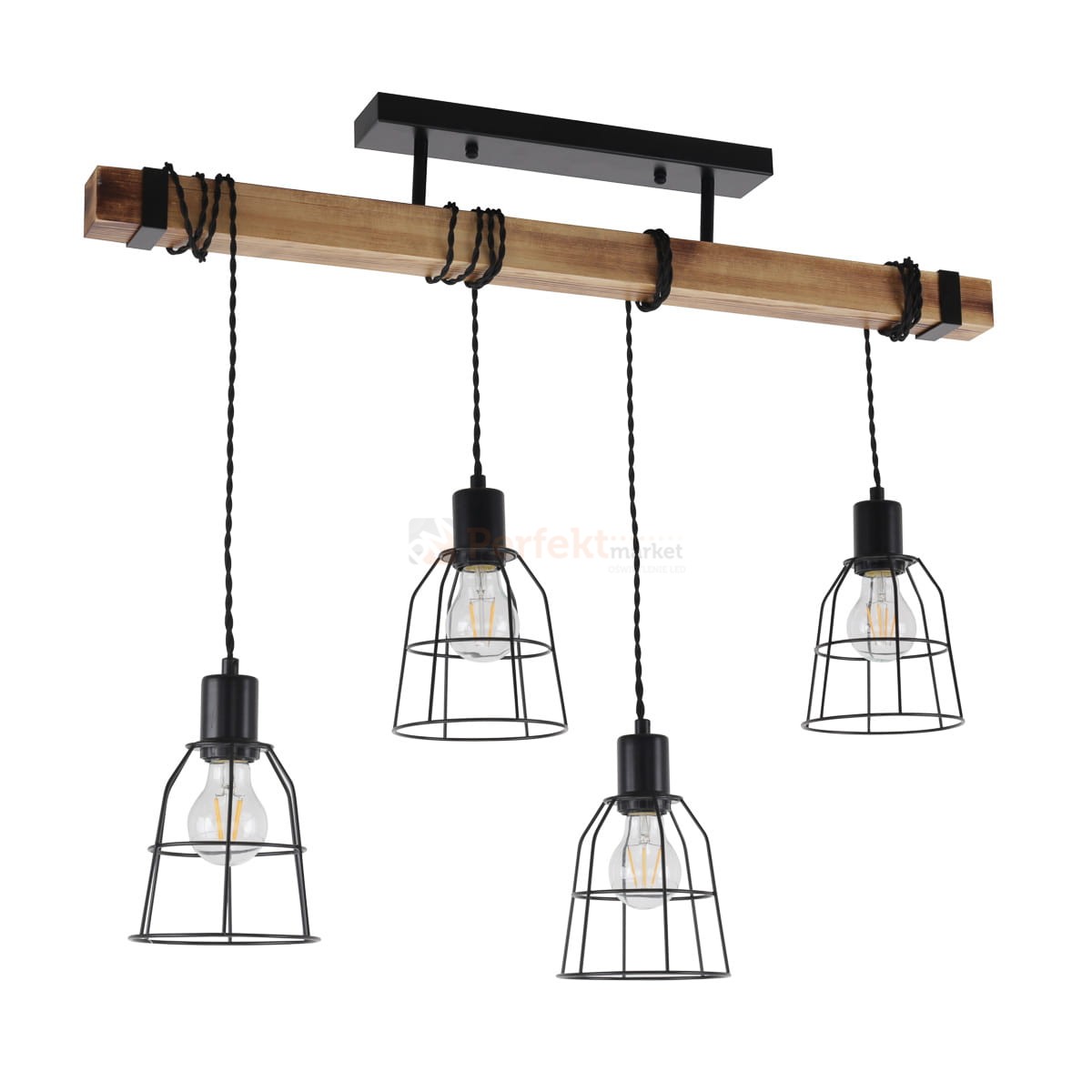Italux Ponte  PND-4290-4-L lampa wisząca black