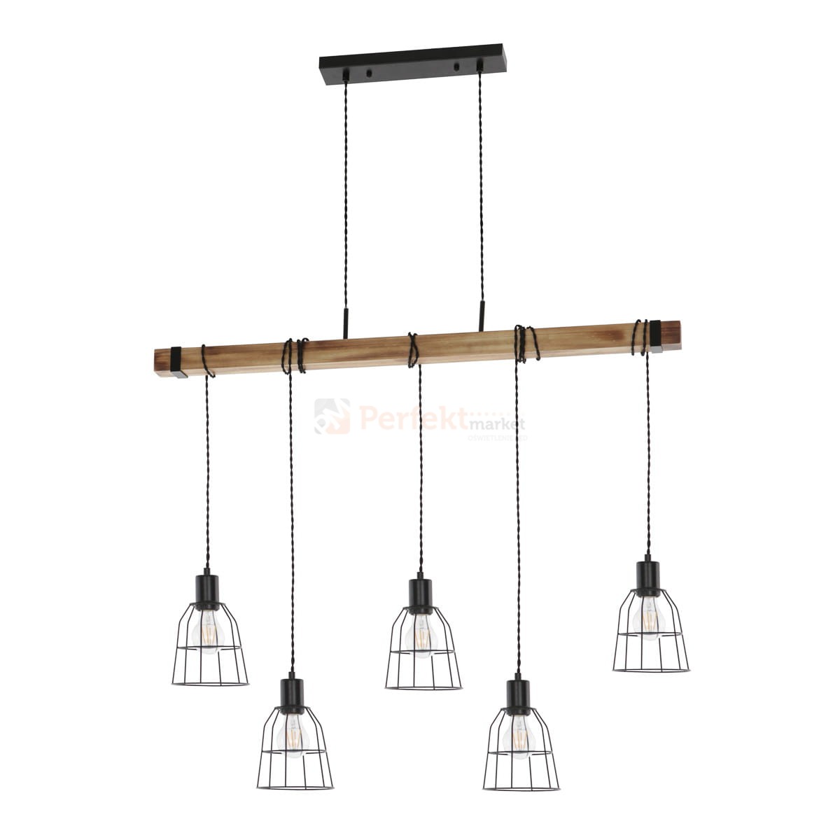 Italux Ponte  PND-4290-5-L lampa wisząca black