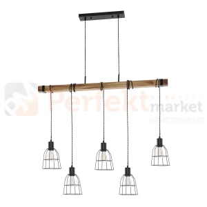 Italux Ponte PND-4290-5-L lampa wisząca czarna