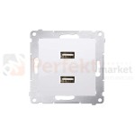 Simon 54 ładowarka do komórki USB podwójne białe DC2USB.01/11 biały białe bez ramki perfektmarket