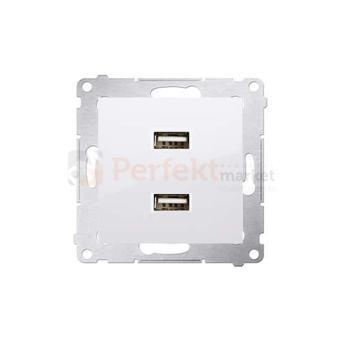 Simon 54 ładowarka do komórki USB podwójne białe DC2USB.01/11 biały białe bez ramki perfektmarket