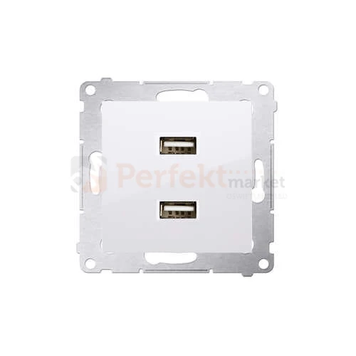 Simon 54 ładowarka do komórki USB podwójne białe DC2USB.01/11 biały białe bez ramki perfektmarket