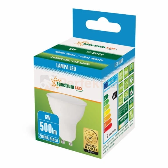 perfekt market zarowka led gu10 6w cw woj13266 barwa zimna, halogen LED gu10.jpg