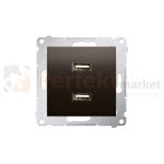 Simon 54 ładowarka do komórki USB podwójne białe DC2USB.01/46 brąz mat bez ramki perfektmarket