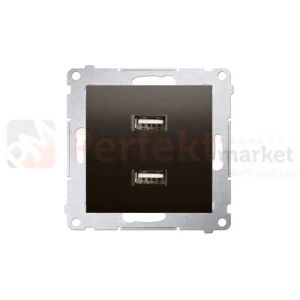 Ładowarka 2xUSB 2.1A 5V/DC podwójna Simon 54 DC2USB.01/46 brąz mat metalizowany
