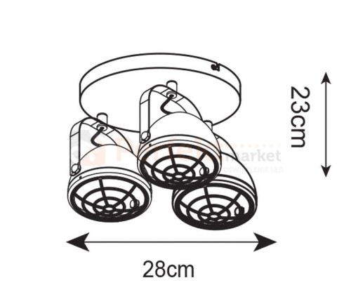 plafon halogen spot lampa sufitowa szara BALVE G917006-3R oświetlenie_led zuma line industrial styl_industrialny perfektmarket