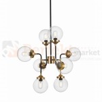 P0454-08D-SDAC RIANO LAMPA WISZĄCA GOLD+BLACK+CLEAR