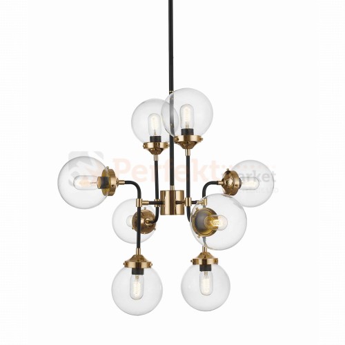 P0454-08D-SDAC RIANO LAMPA WISZĄCA GOLD+BLACK+CLEAR