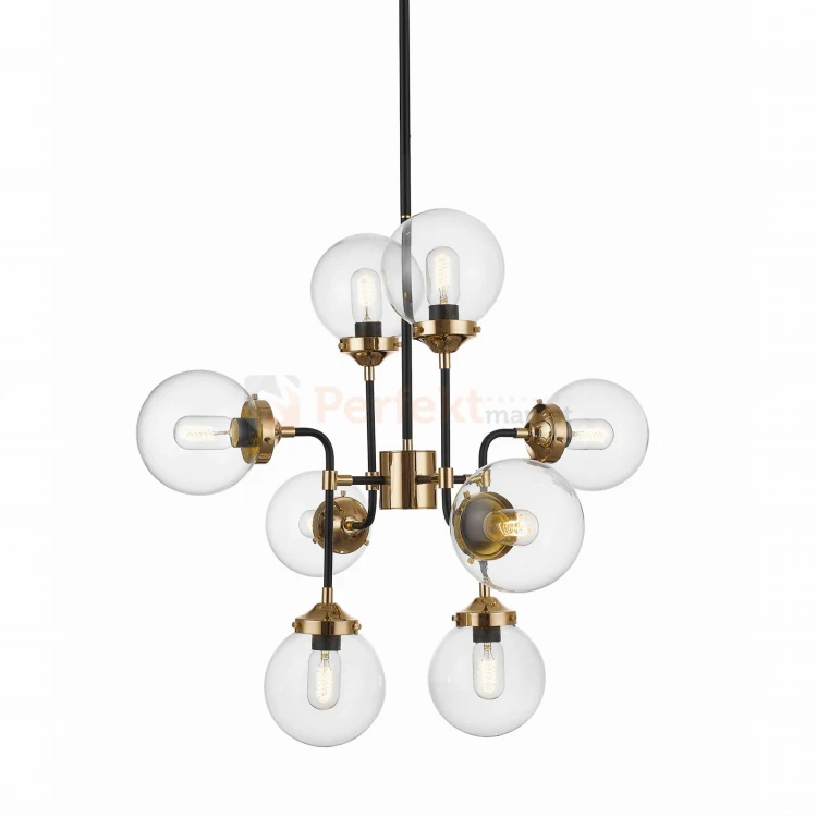 P0454-08D-SDAC RIANO LAMPA WISZĄCA GOLD+BLACK+CLEAR