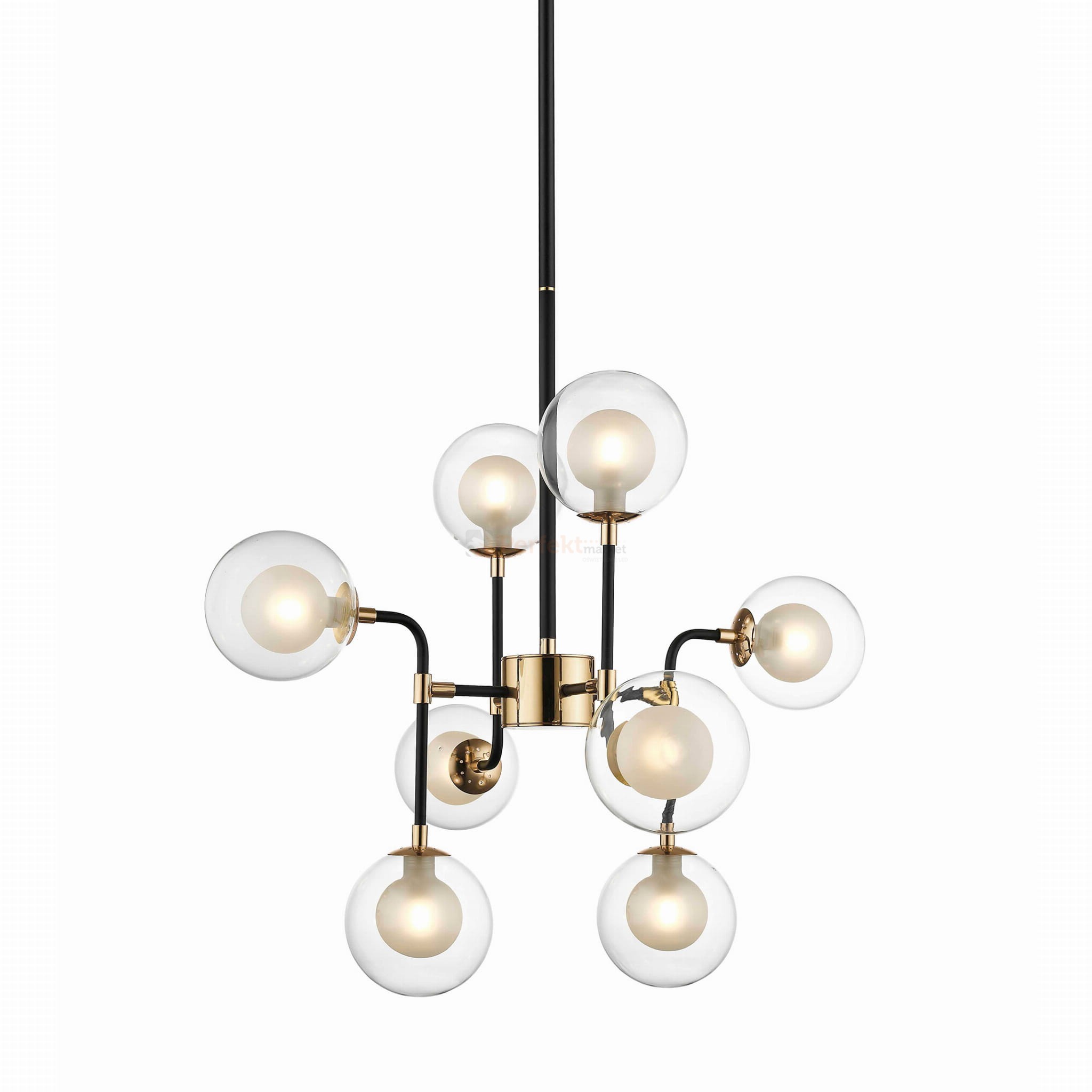 P0454-08C-SDGF RIANO LAMPA WISZĄCA GOLD+BLACK+CLEAR+OPAL