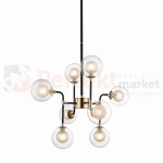 P0454-08C-SDGF RIANO LAMPA WISZĄCA GOLD+BLACK+CLEAR+OPAL