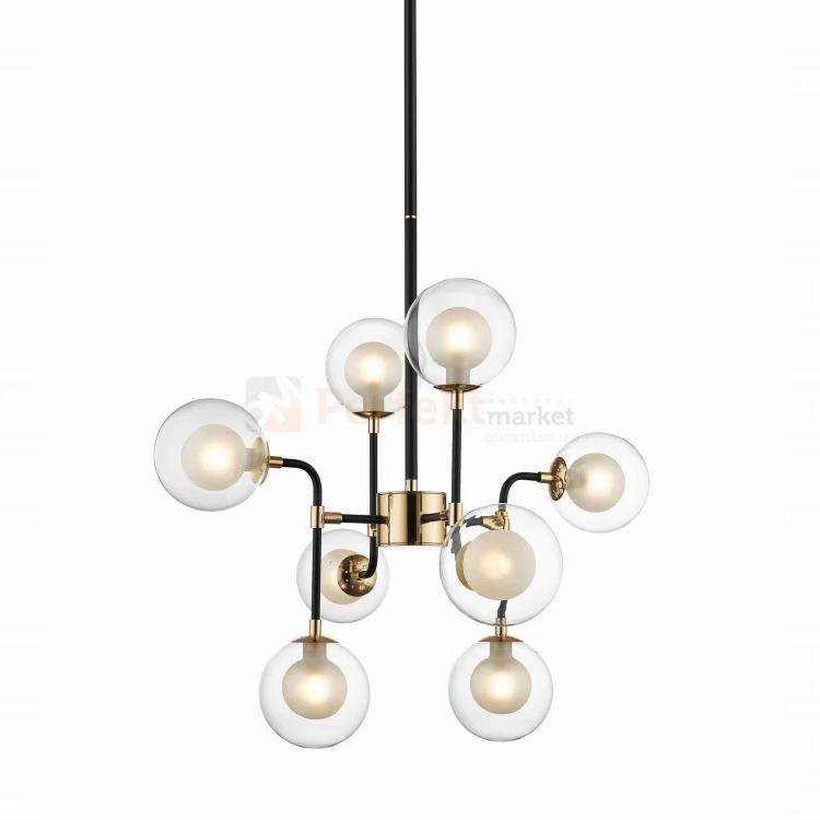 P0454-08C-SDGF RIANO LAMPA WISZĄCA GOLD+BLACK+CLEAR+OPAL