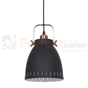 Italux Franklin MD-HN8026M-B+RC lampa wisząca czarna piaskowany, czerwona miedź