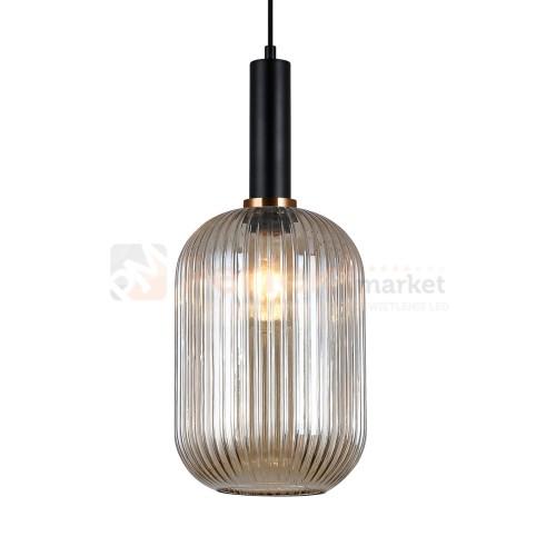 Italux PND-5588-1L-BK+AMB lampa wisząca czarny