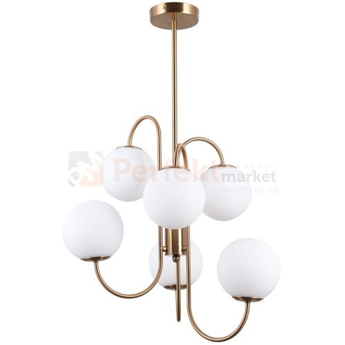 Italux PND-5500-6-HBR lampa wisząca mosiądz miodowy