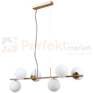 Italux PND-5510-6-HBR lampa wisząca Raddi złoty mleczne kule
