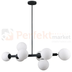 Italux PNS-5510-8-BK lampa wisząca Raddi czarny mleczne kule