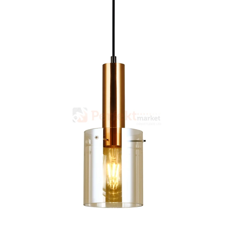 Italux PND-5581-1-BRO+AMB lampa wisząca mosiężny