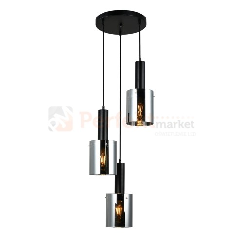 Italux PND-5581-3A-BK+SG lampa wisząca czarny