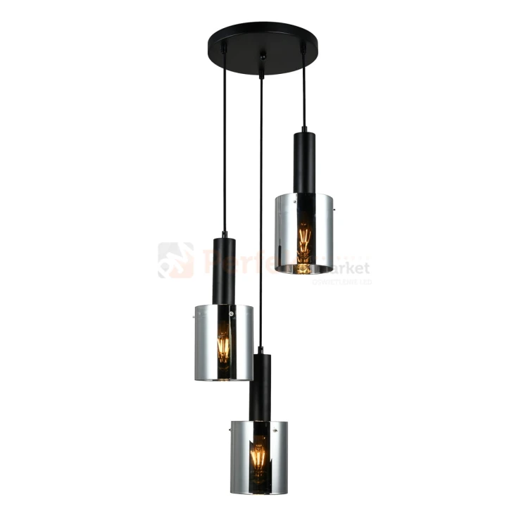 Italux PND-5581-3A-BK+SG lampa wisząca czarny