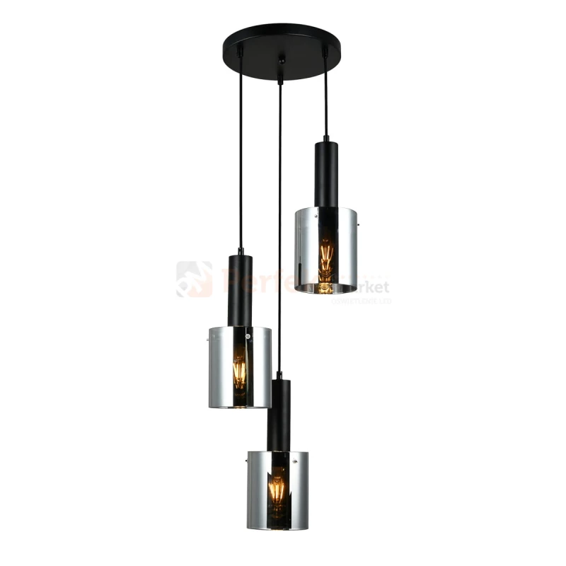 Italux PND-5581-3A-BK+SG lampa wisząca czarny