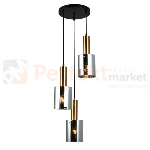 Italux PND-5581-3A-BRO+SG lampa wisząca mosiężny