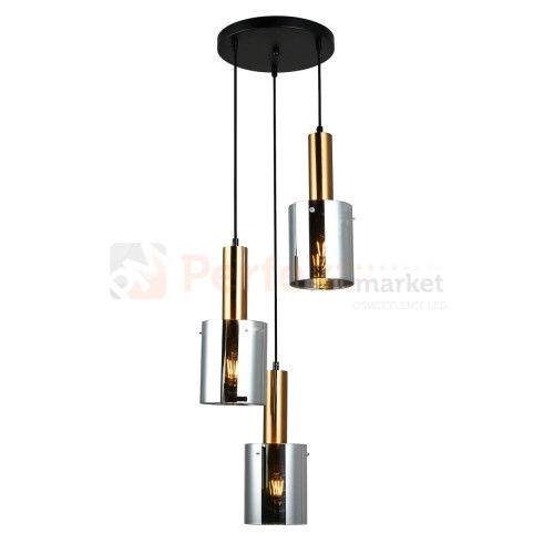 Italux PND-5581-3A-BRO+SG lampa wisząca mosiężny
