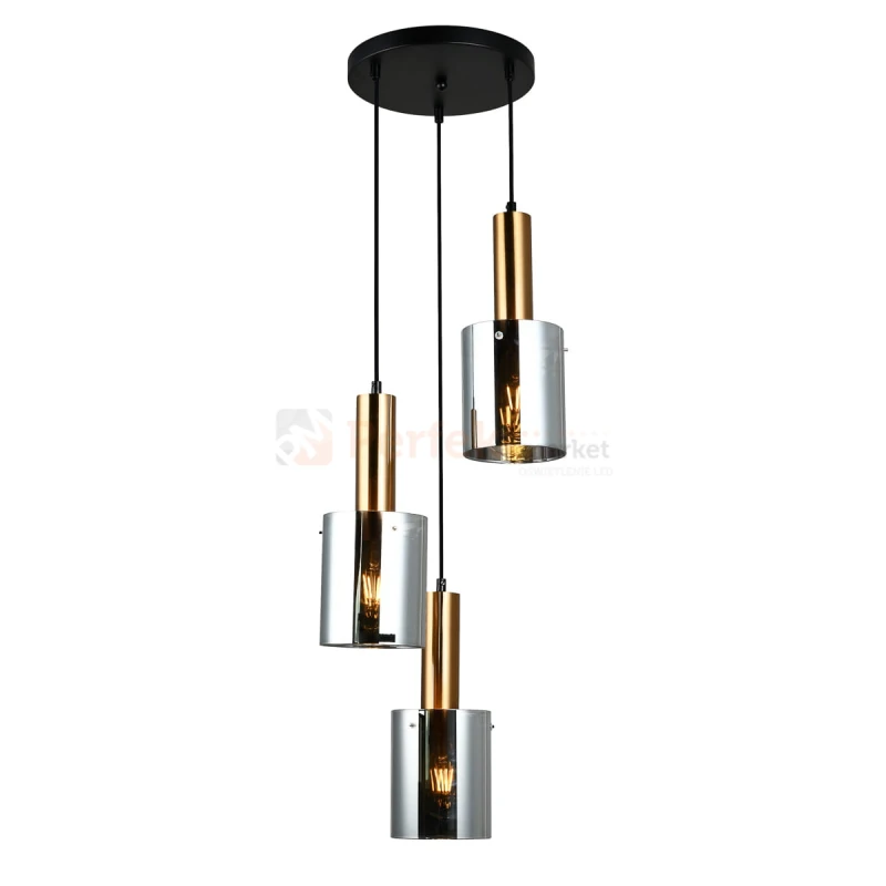 Italux PND-5581-3A-BRO+SG lampa wisząca mosiężny