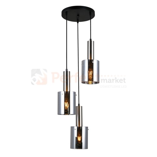 Italux PND-5581-3A-SC+SG lampa wisząca nikiel satynowany