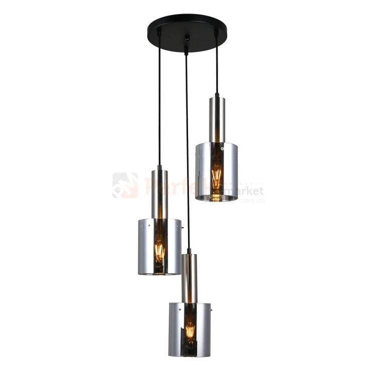 Italux PND-5581-3A-SC+SG lampa wisząca nikiel satynowany