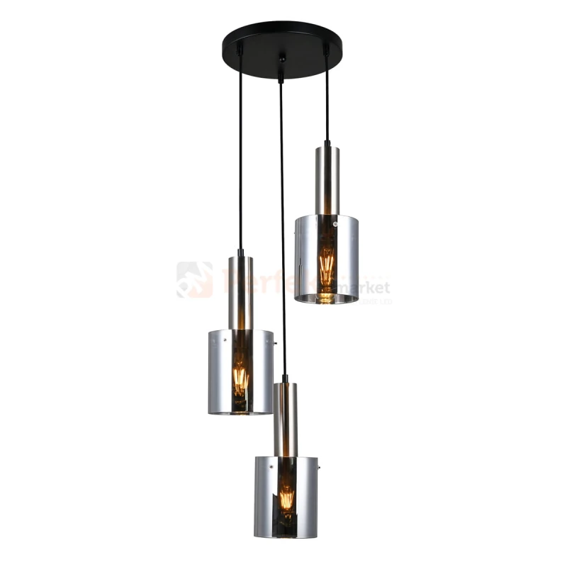 Italux PND-5581-3A-SC+SG lampa wisząca nikiel satynowany