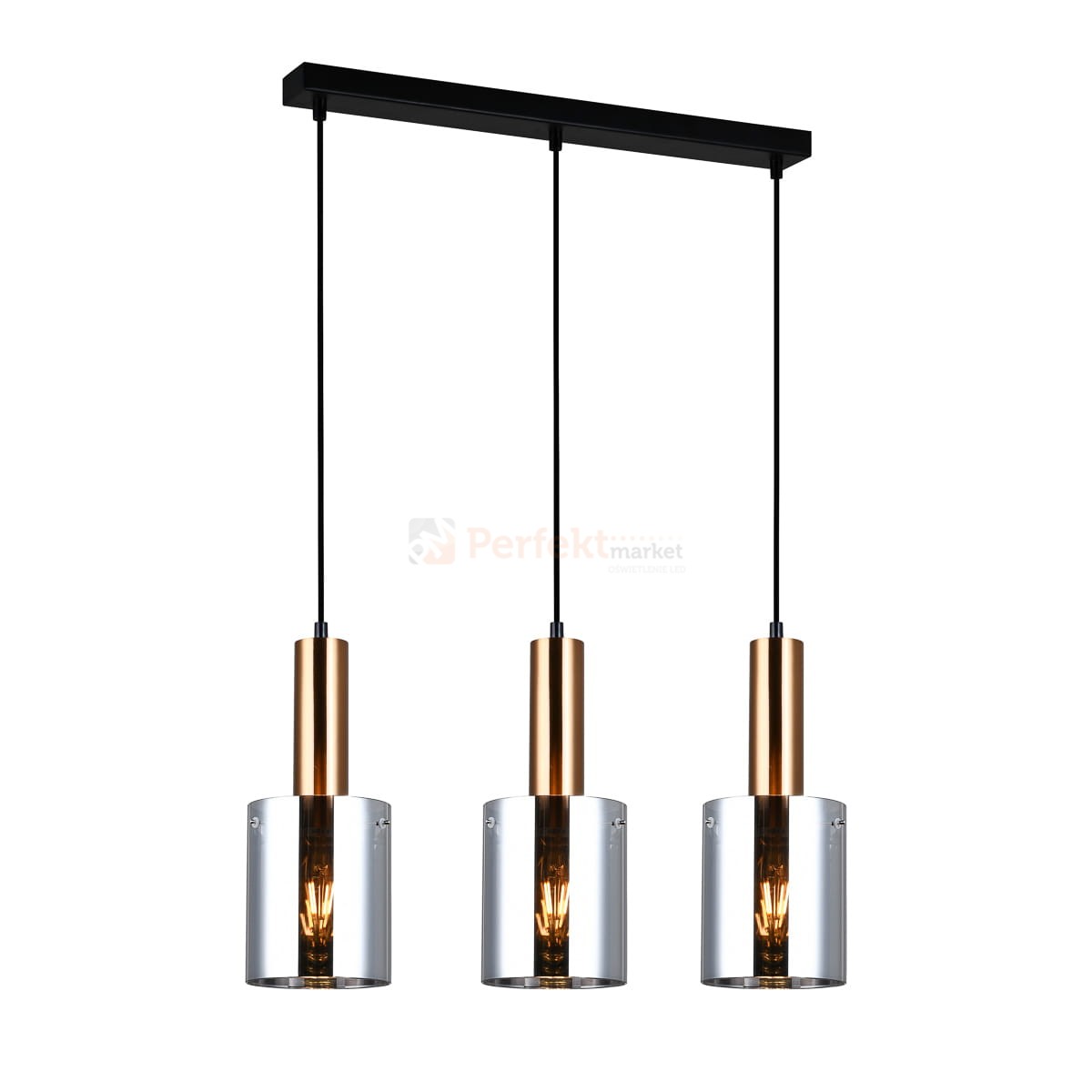Italux PND-5581-3-BRO+SG lampa wisząca mosiężny