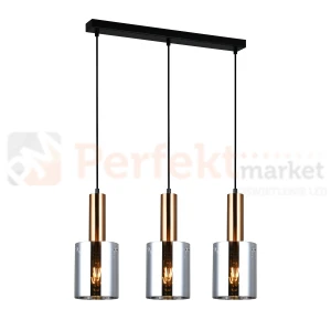 Italux Sardo PND-5581-3-BRO+SG lampa wisząca mosiężna, dymiona