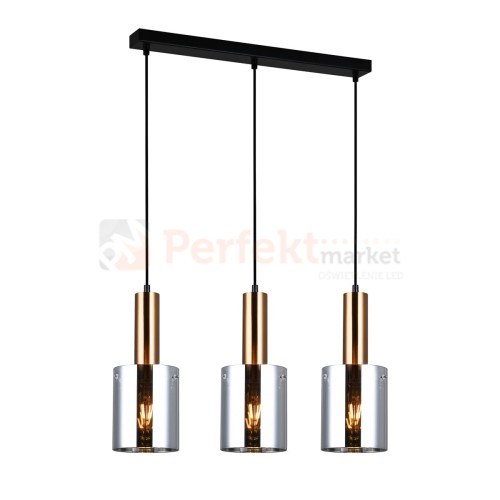Italux PND-5581-3-BRO+SG lampa wisząca mosiężny