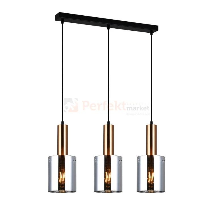 Italux PND-5581-3-BRO+SG lampa wisząca mosiężny