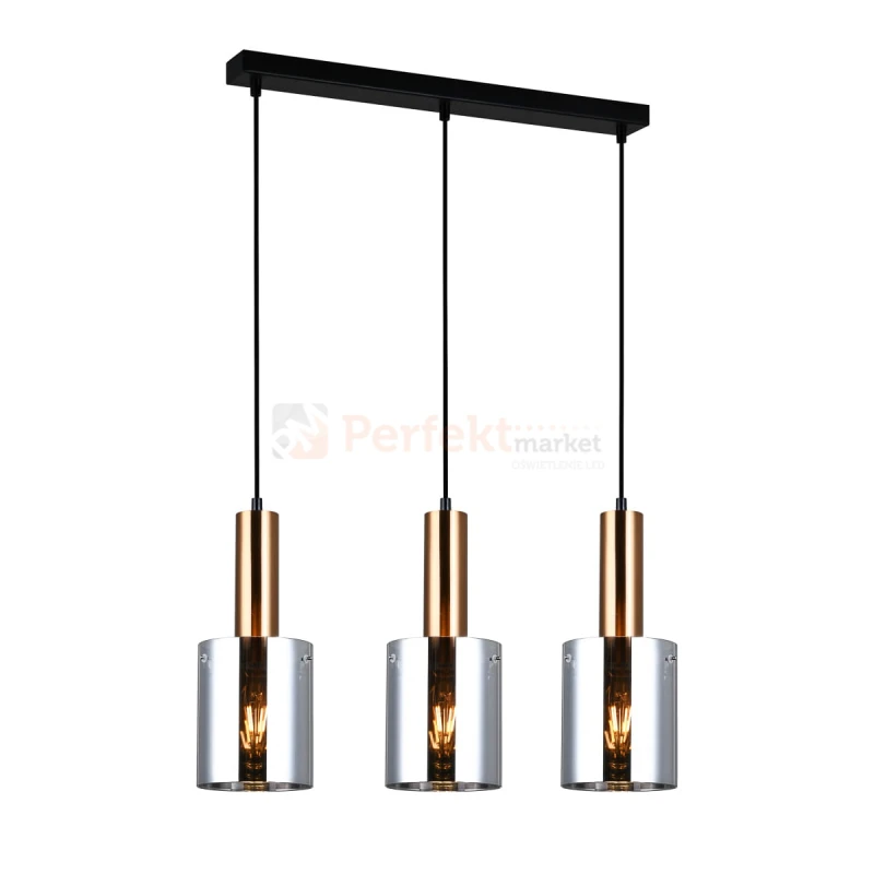 Italux PND-5581-3-BRO+SG lampa wisząca mosiężny