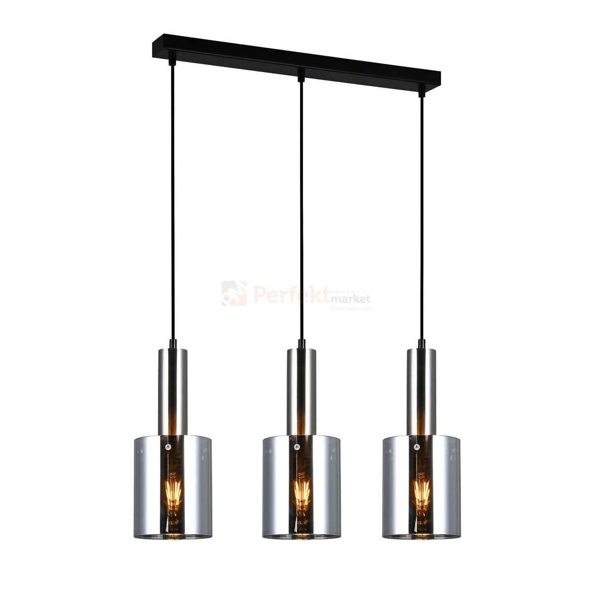 Italux PND-5581-3-SC+SG lampa wisząca nikiel satynowany