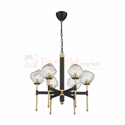 P0488-06L-SEAC ROCK LAMPA WISZĄCA CZARNA+ZŁOTA/MATT BLACK+MATT GOLD