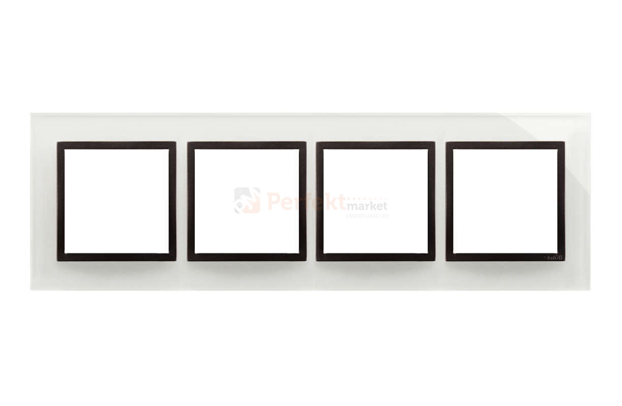 Simon 54 nature ramka poczwórna 4-krotna szkło burzowa chmura biała czarna DRN4/72 perfektmarket