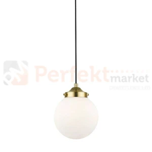 Lampa wisząca Riano P0454-01D-F7AA złota mleczna kula