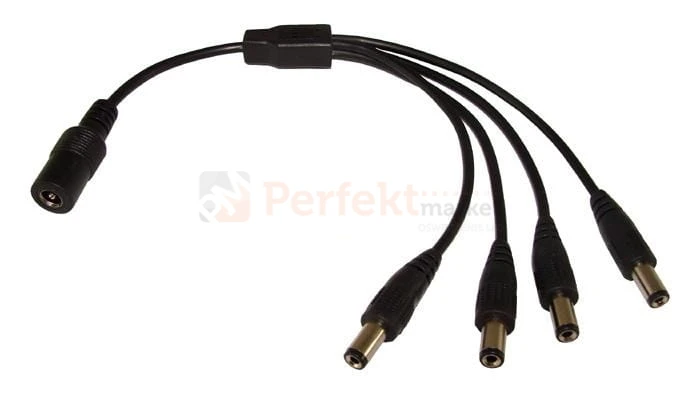 Rozgałęźnik zasilania DC 2.1/5.5 1 wtyk 4 gniazda perfektmarket sklep oswietlenie led sklep