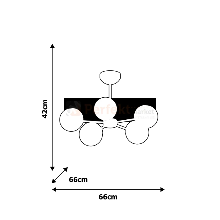 Żyrandol SFERA BLACK 5xE14 MLP8866