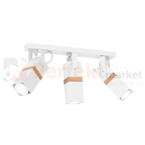 Lampa sufitowa biała drewno spot VIDAR WHITE 3xGU10 MLP5407