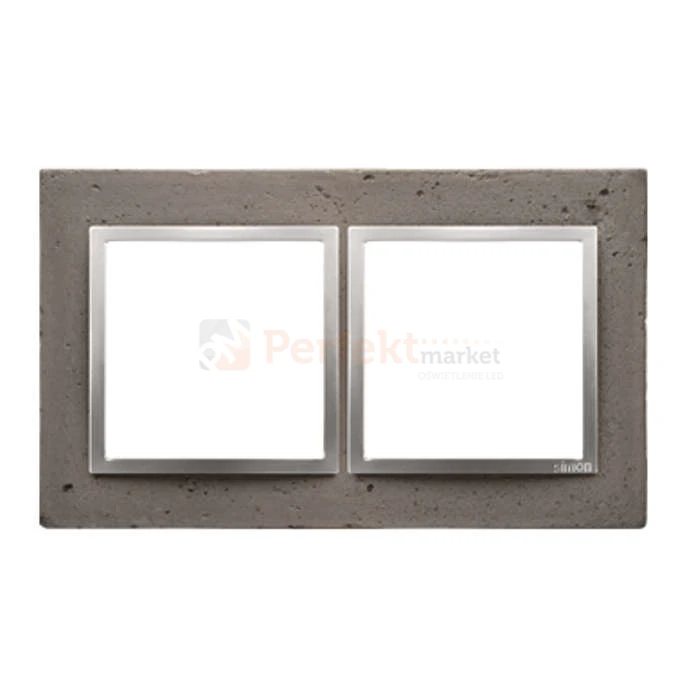 Simon 54 nature ramka podwójna beton betonowa mokra_robota szara DRN2/96 perfektmarket