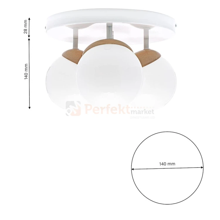 Lampa sufitowa SFERA WOOD 3xE14 MLP5429