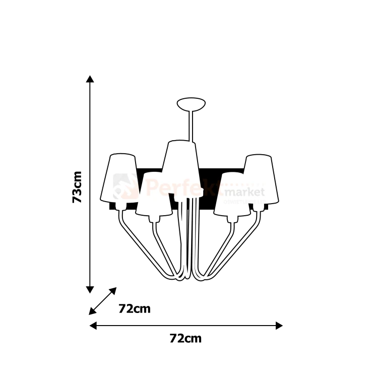 Żyrandol VICTORIA BLACK 5xE27 MLP4913