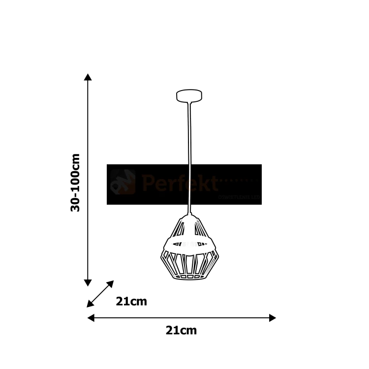 Lampa wisząca CLIFF BLACK 1xE27 MLP5524