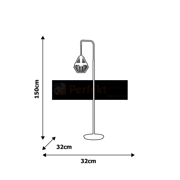 Lampa stojąca CLIFF BLACK 1xE27 MLP5528