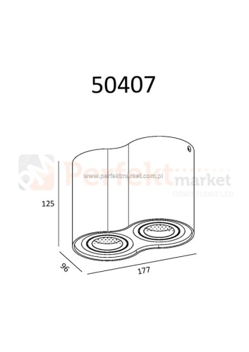oprawa natynkowa podwójna czarna - schemat