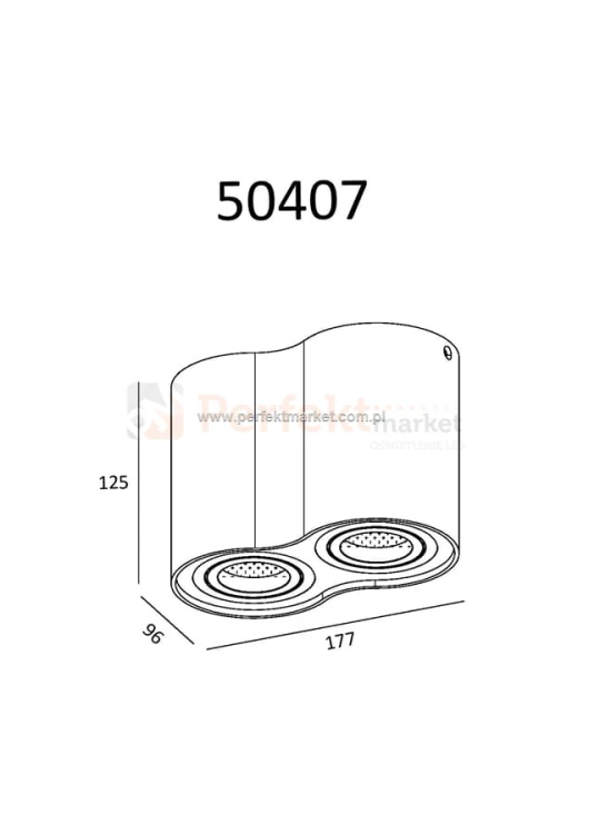 oprawa natynkowa podwójna czarna - schemat